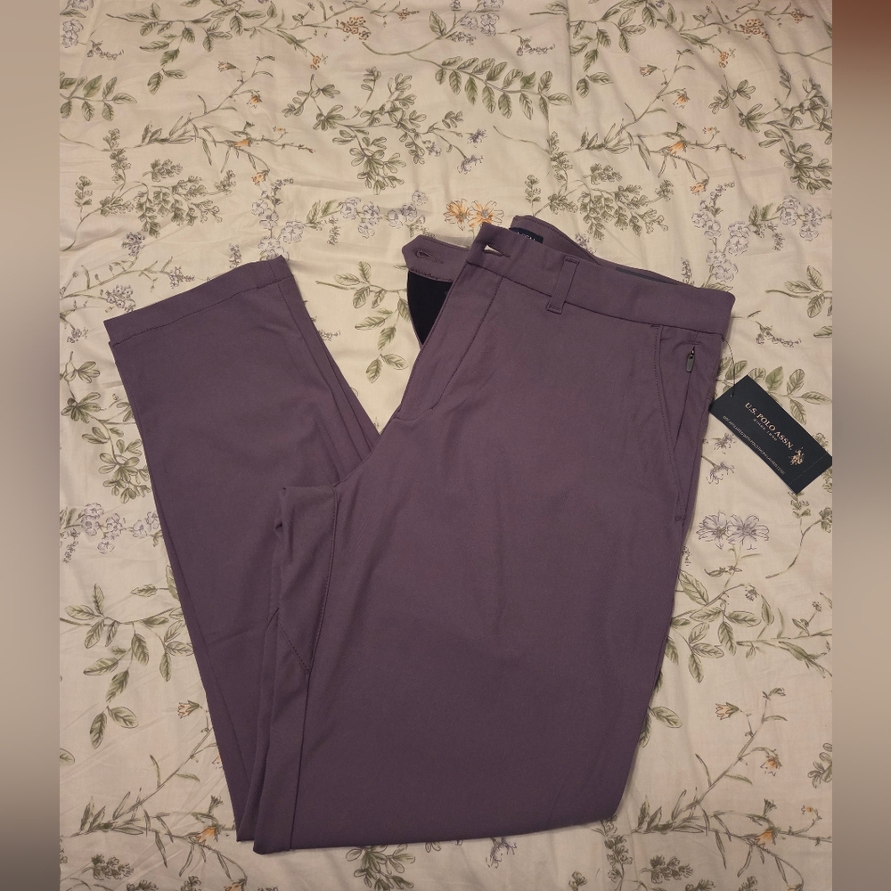 Men's Gray Stretch Polo Pants